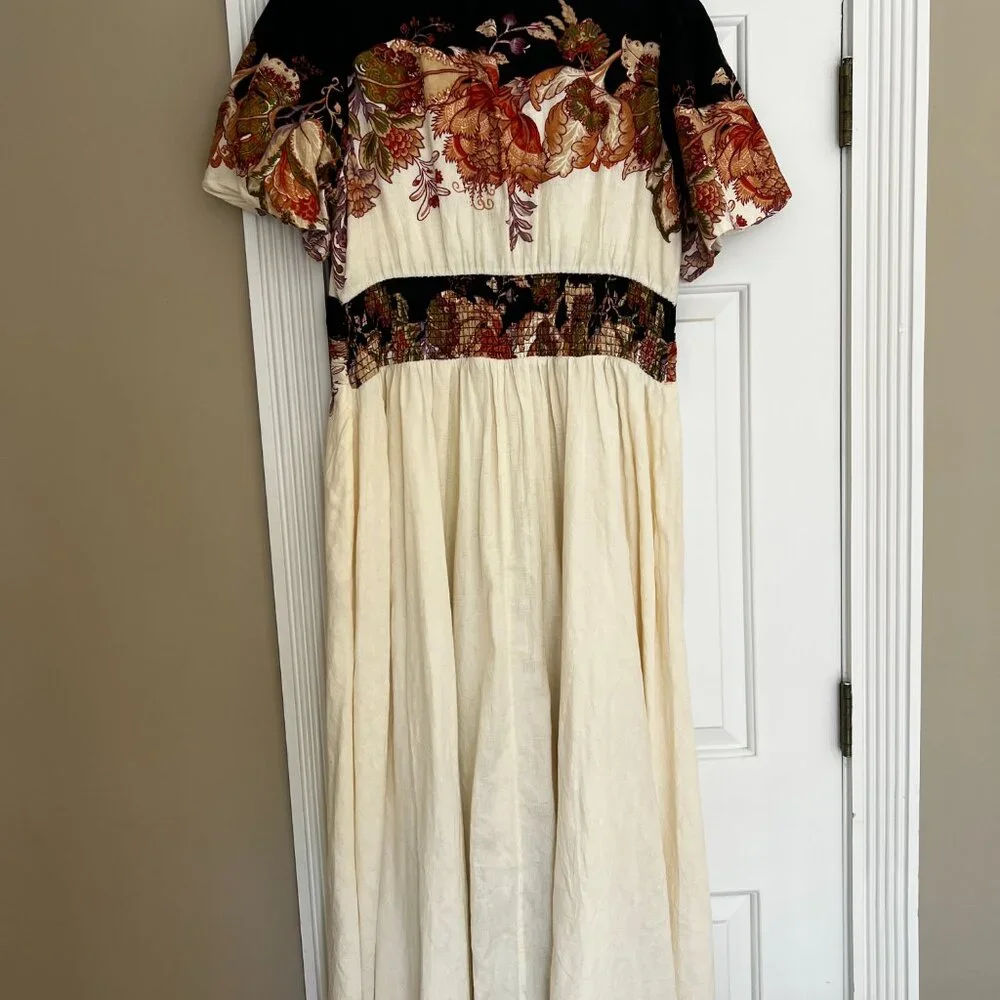 Anthropologie The @Heynasreen Katerina button front Floral Maxi Dress size L - Picture 5 of 6